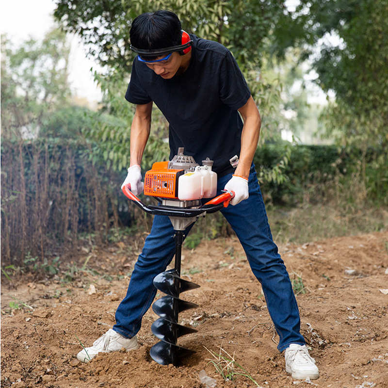 农场小型钻大棚打孔手提围栏钻螺旋钻洞地家用坑埋立柱机机轻便桩