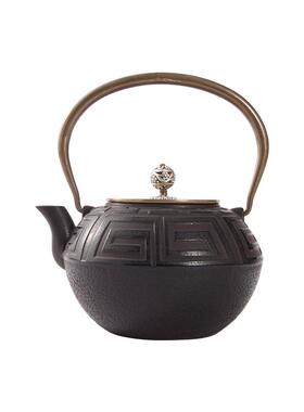 新中式茶室博古架茶壶茶具铁壶摆件售楼处样板间书房书柜软装饰品