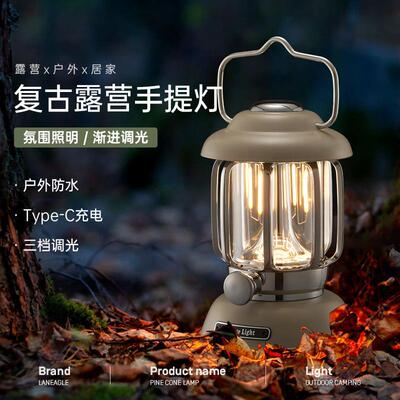 新款1909营多功能复古露灯户外防水光源-充提电双手灯氛围灯