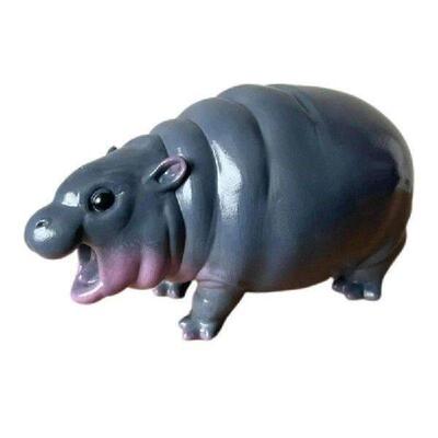 Miniature Hippo Resin Statue Desk Ornament Perfectly for