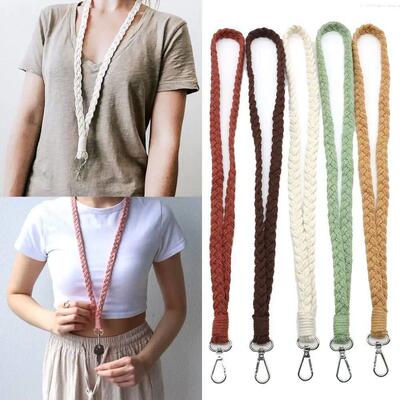 Jewelry Macrame Teacher ID Badge Keychain Woven Lanyard