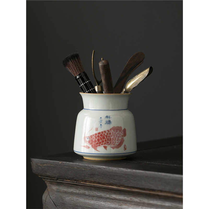 茶道六君子龙鱼黑檀木陶瓷家用茶针茶勺茶夹功夫茶具配件用品收纳,餐饮具,茶具礼盒,淘宝优惠券,粉丝福利购,淘宝优惠卷