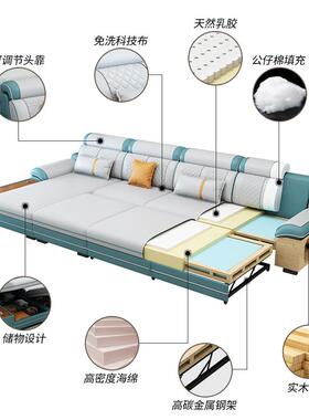 6L现代简科技A约布沙床折叠两用多功能推拉伸SPD-8623缩客厅家具
