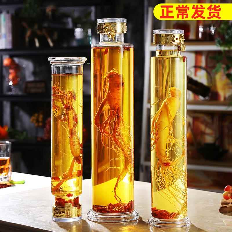 高硼硅玻璃泡酒瓶家用人参密封罐泡药酒坛玻璃瓶1斤2斤3斤5斤