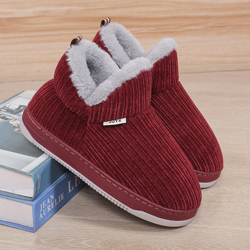 保暖棉拖鞋高包跟男女款大码妈妈棉鞋中老年居家鞋家居加厚防滑