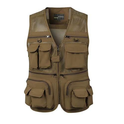 Men's multi pocket plus size plus size vest, thin style