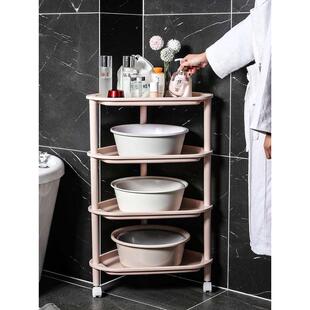 洗手间架带物卫生间品浴室脸盆架置加厚塑料三新落地式厕所多层轮