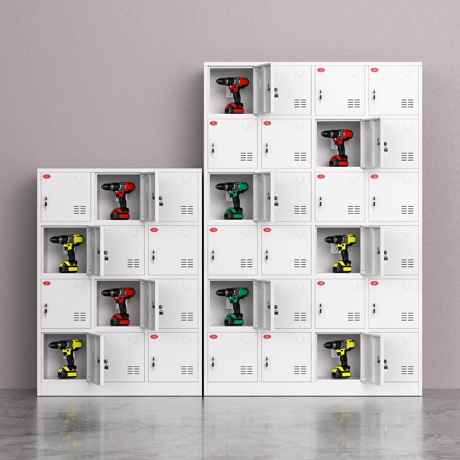 电动工具充电柜工地对讲机存放柜42门手电钻锂电池保管箱专用防盗