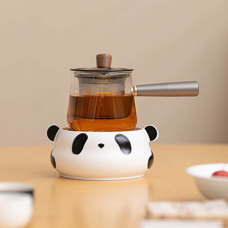 温茶暖茶炉花茶壶蜡烛底座煮茶炉陶瓷加热炉烤橘子温茶器创意熊猫