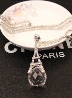 韩版水晶圆形毛衣长款时尚项链