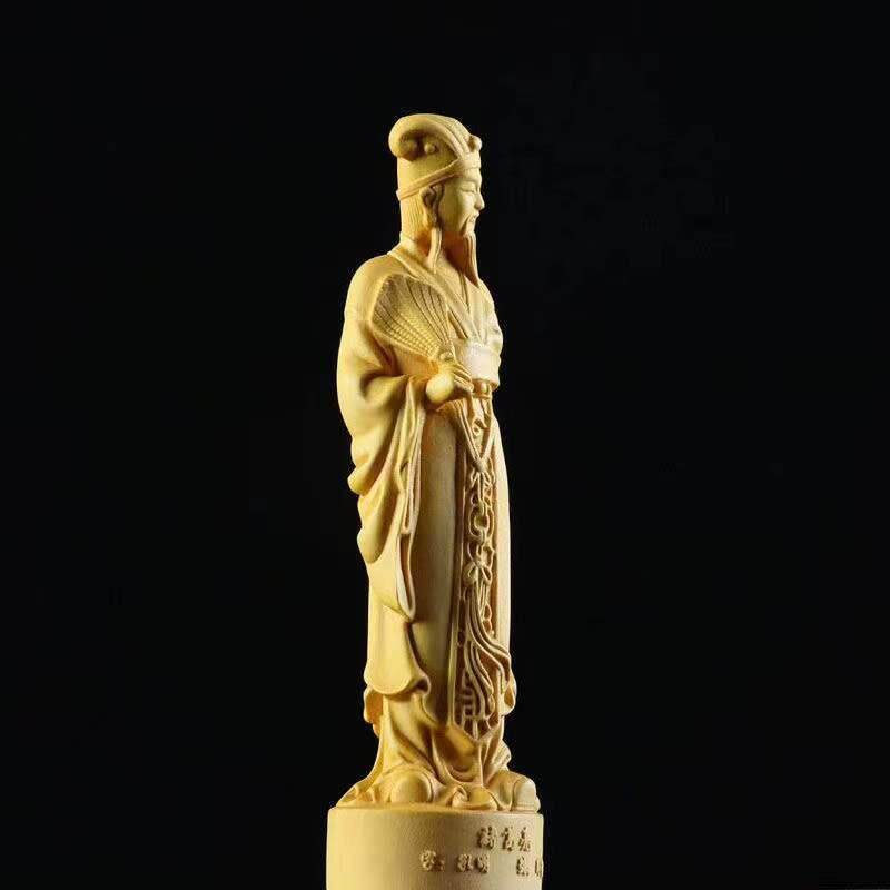 黄杨木诸葛亮文玩实木雕刻手把件家居装饰工艺品人物摆件禅意摆设