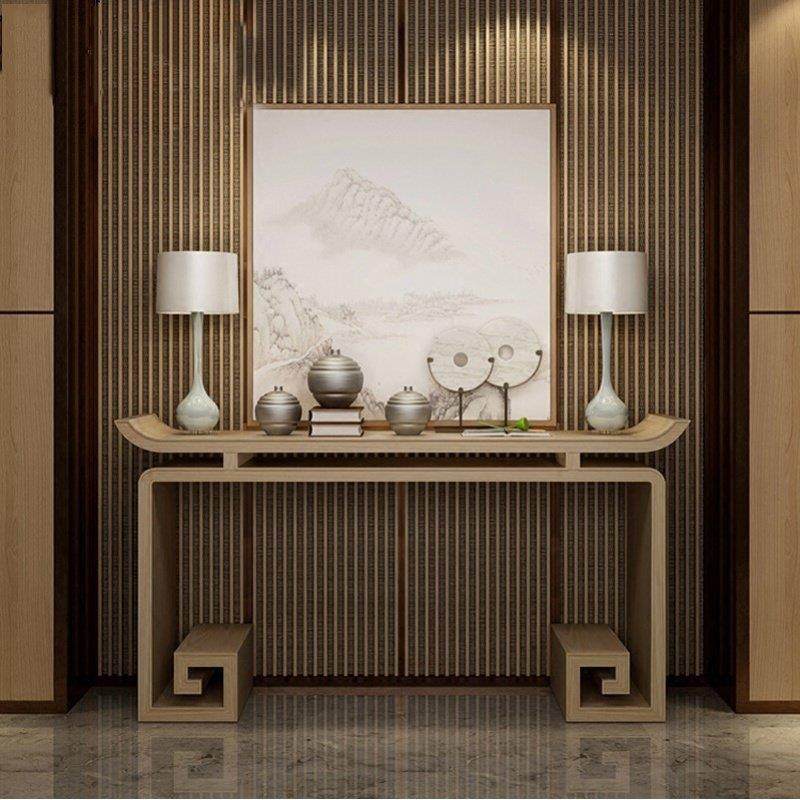 新中式玄关桌实木玄关台靠墙窄桌禅意条案供桌现代简约客厅端景台,住宅家具,玄关台,淘宝优惠券,粉丝福利购,淘宝优惠卷