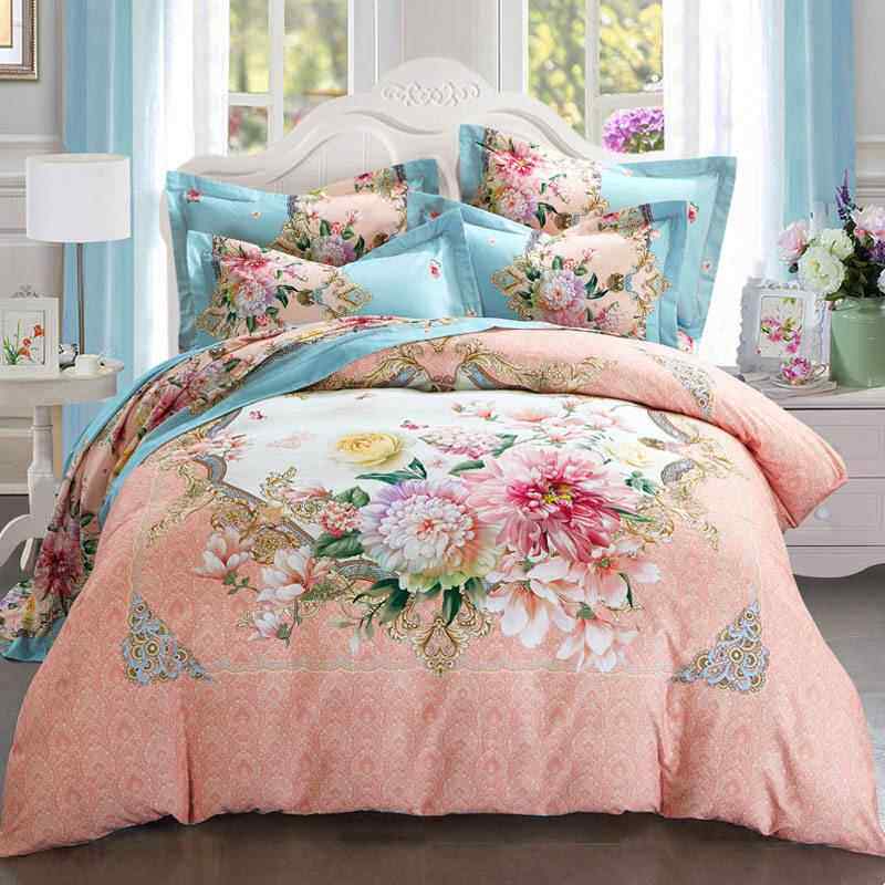 正品件新3D立体活印花全棉加厚磨性毛四套品床上用品床单纯棉被套