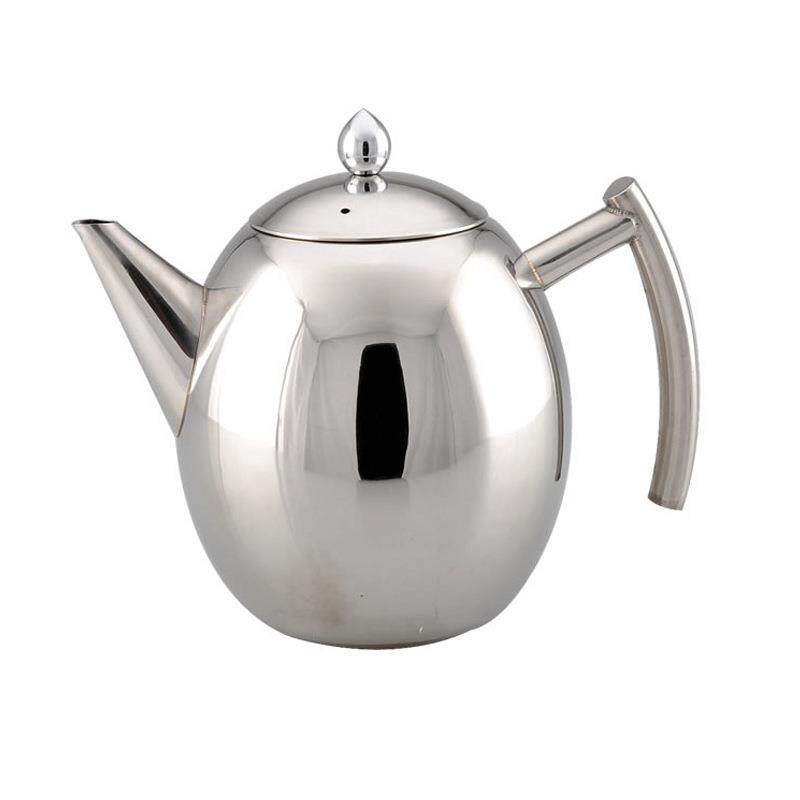 粤式早茶壶不锈钢茶壶 冲茶泡茶壶带茶隔过滤网 酒店餐厅茶水壶