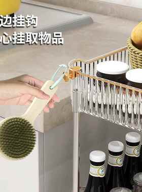 厨房量卫间多透明小推车置物架多功能整理层架大生容可移QPV动储