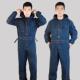 牛仔连身工作服套装 男汽修工地干活耐磨一体防尘衣防护劳保服薄款