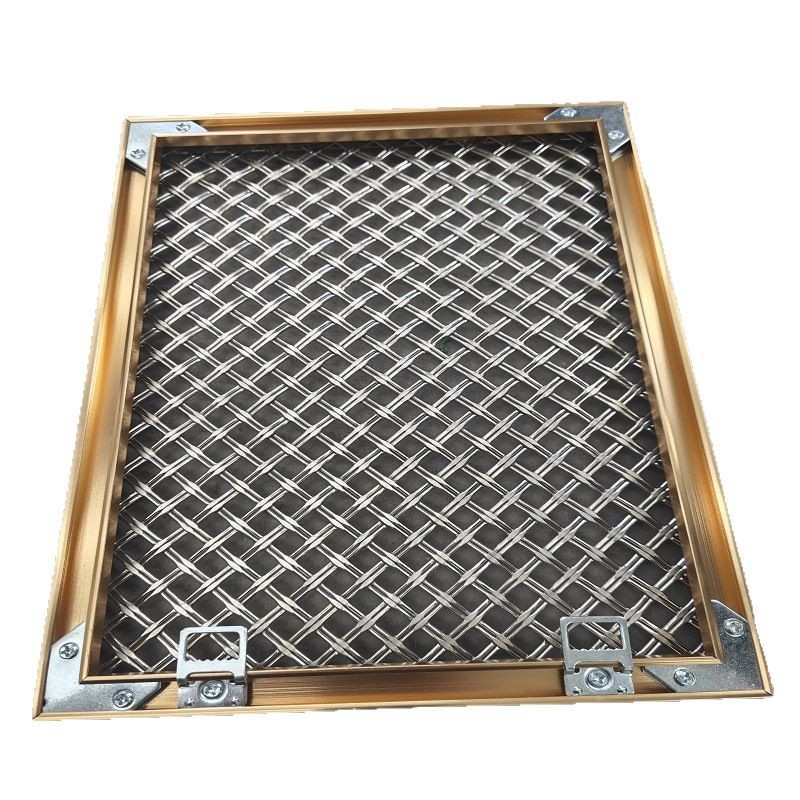 金属装饰网不锈钢垂帘古铜色隔断铝帘金属编织网提花壁布墙饰