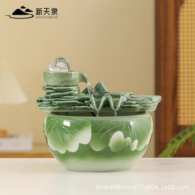 小循环水金鱼缸家用客风厅水招财摆件流喷HMS泉水景装饰桌面加型