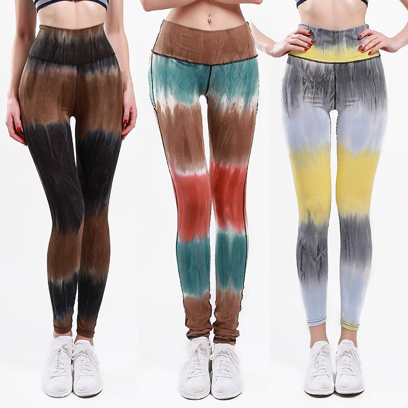 leggings pants gradient sports nine-point womens Yoga color