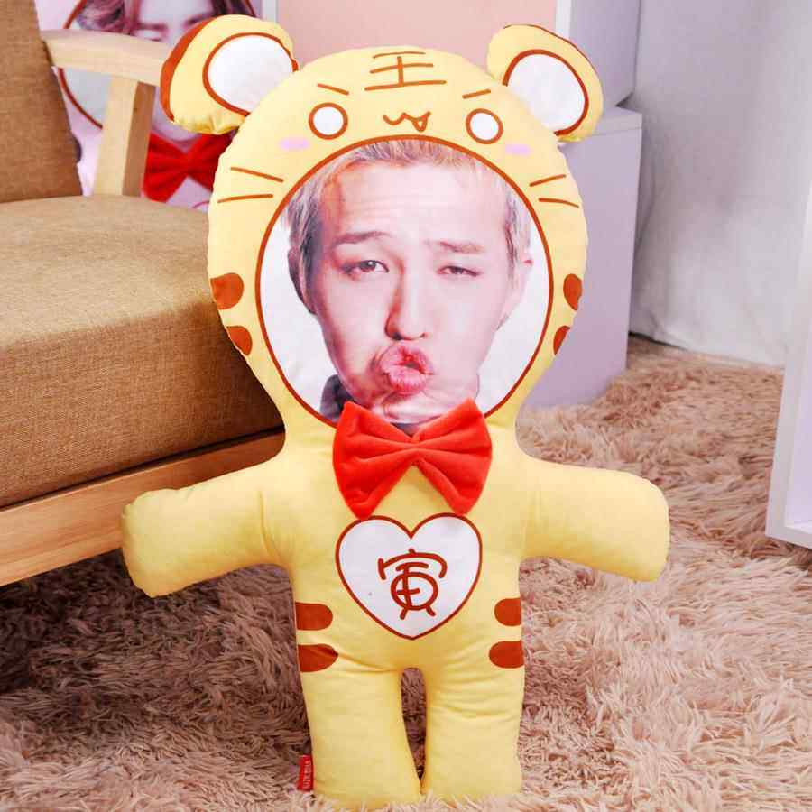 高档真图片定制人头像抱枕同形玩偶娃娃权人志龙鹿晗款毛绒公仔送