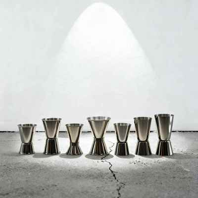 工厂供应25/50毫升优质不锈钢量杯酒吧量酒杯双头盎司杯调酒计量