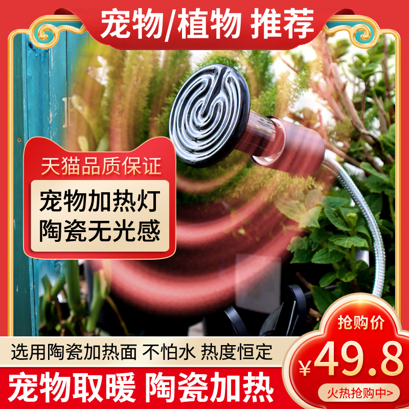 无光加热灯陶瓷取暖爬宠乌龟鱼缸宠物鹦鹉狗窝加热灯芦丁鸡加热灯