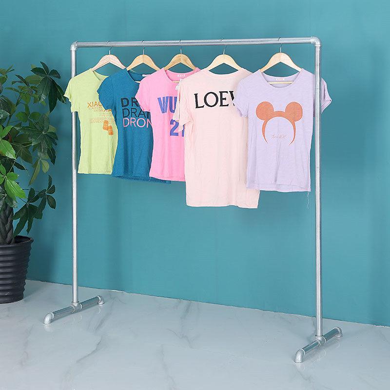 服装展示架铁艺龙门架落地式服装架水管晾衣架家用挂衣架摆摊货架