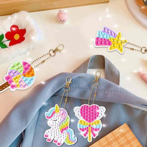 Gem Diamond Painting Art Kits for Kids Cute Stickers with Ke