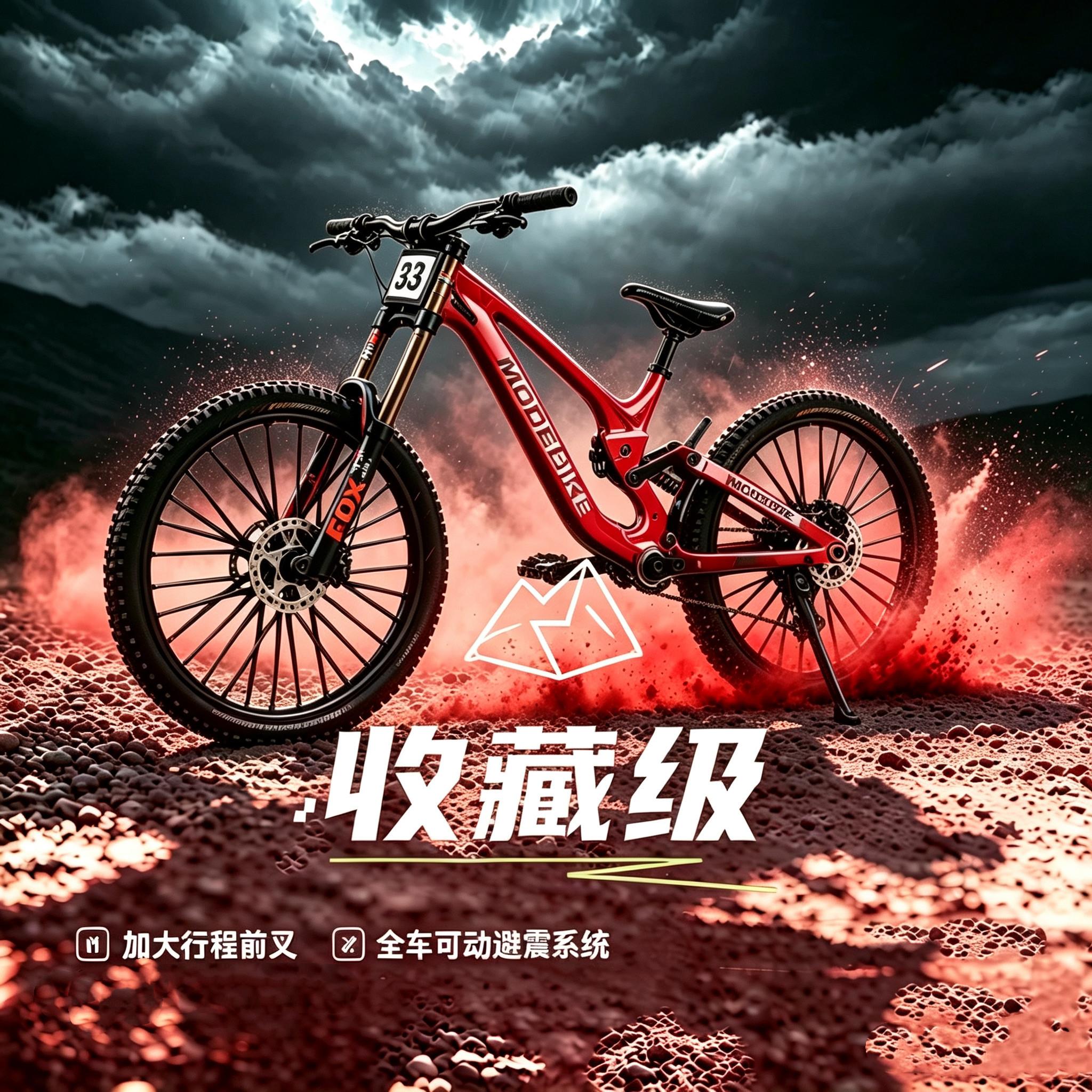 软尾山地车自行车模型前后可动双减震合金越野车模玩具工艺品礼物