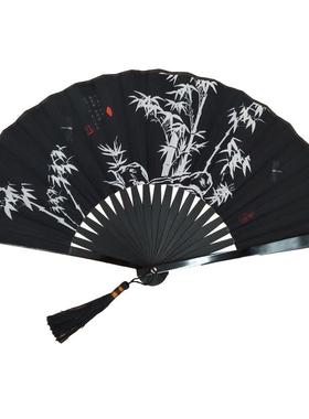 RKT4扇子折扇中国风男士古风黑色小扇儿童随身便携折叠扇夏季女式