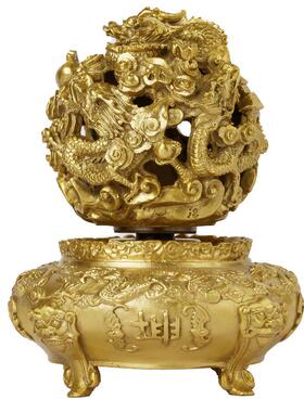 全铜九转乾坤鼎摆件九龙戏珠鼎时来运转旋转客厅家居办公室工艺品