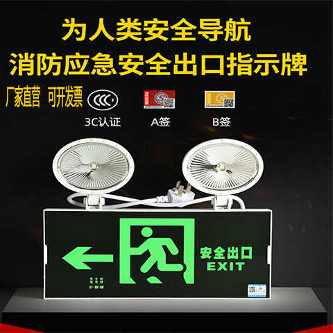 敏华电工消防应急标志灯具二合一两用疏散指示标志灯安全出口灯