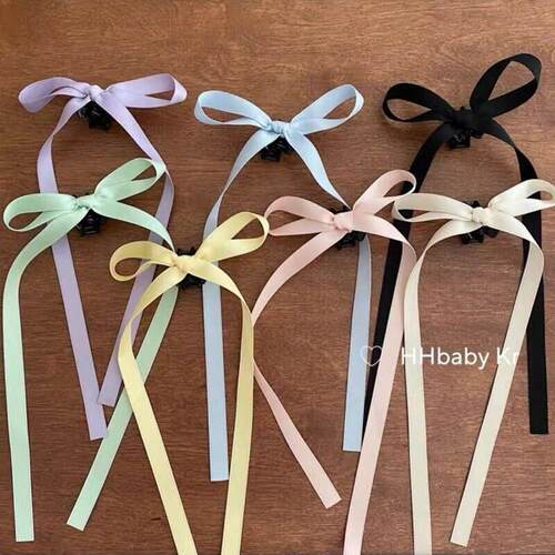 2PC Lovely Small Ribbon Hair Claw Clips for Girls Kids Party