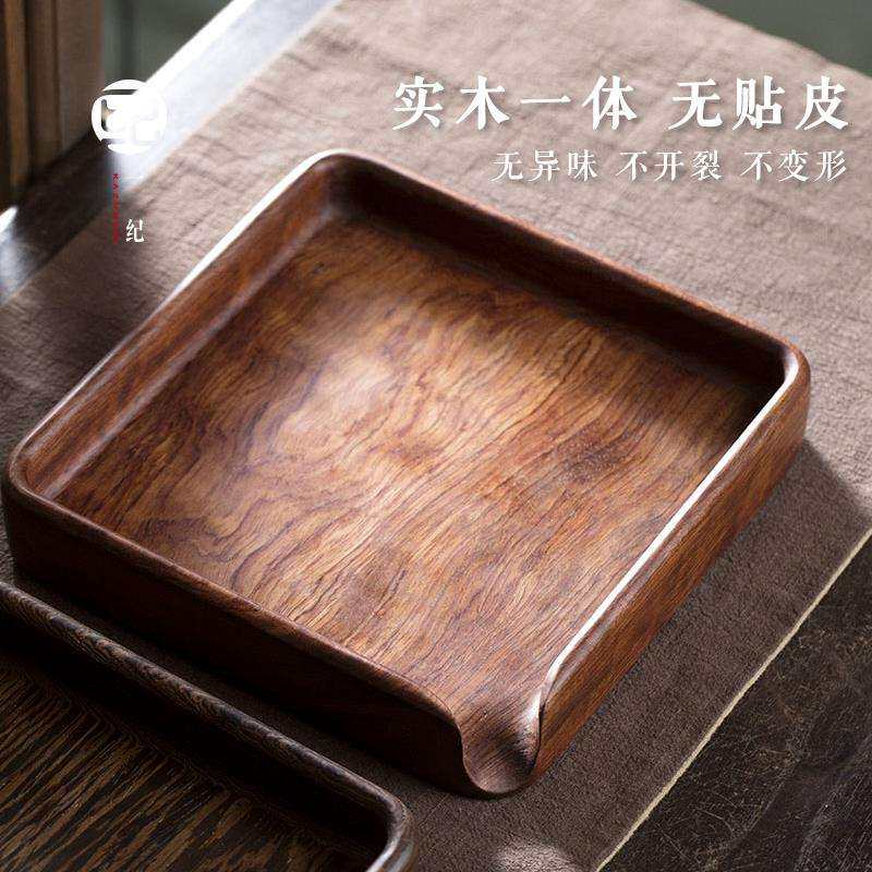xyt花梨木鸡翅木普洱茶饼分茶盘茶饼收纳盒实木开茶撬茶茶具