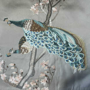 麻布绣花御扇红木沙发坐垫抱枕布料中国风 新中式