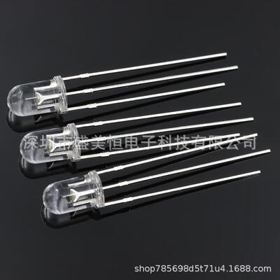 [双色]F5/5mm圆头雾状，透明（红普绿）共阴 直插LED发光二极管