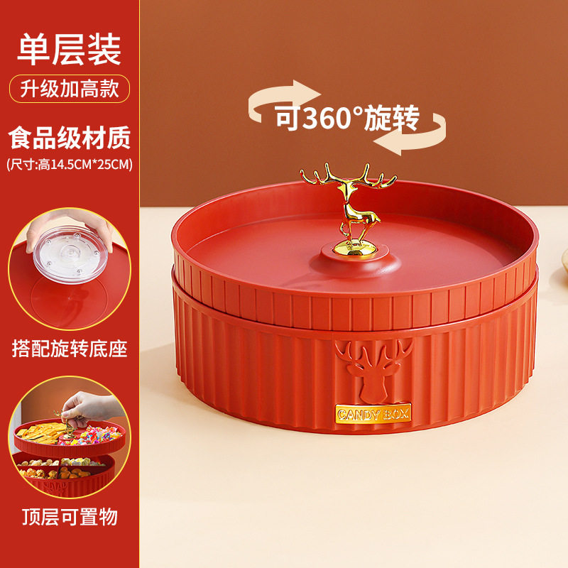 果盘家用客厅茶几干果收纳盒新年喜庆轻奢水果糖盒带盖分格零食盘,家装主材,沥水篮,淘宝优惠券,粉丝福利购,淘宝优惠卷