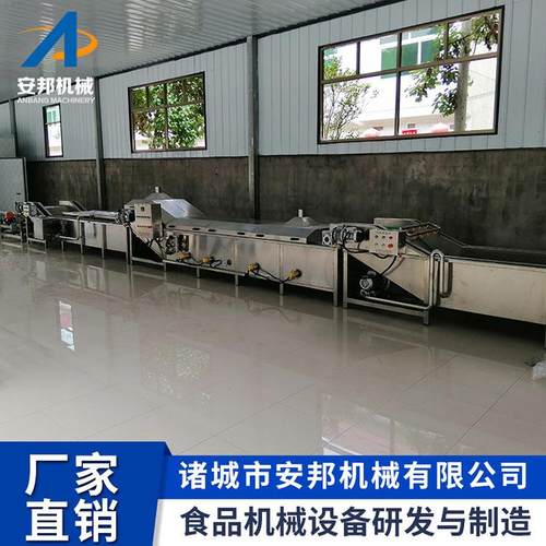 新式杏鲍菇加工漂烫机全自动海鲜鲍鱼预煮机网带出料鱿鱼仔蒸煮