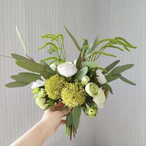 绿色清新手札花仿真花束摄影道具婚庆假花婚礼装饰软装M218