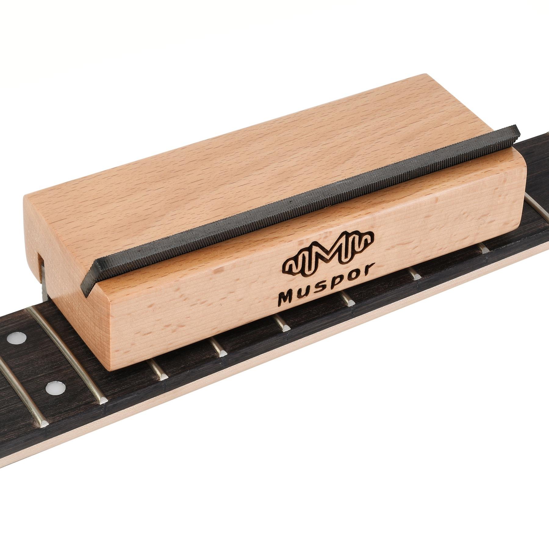 Muspor 2合1吉他品丝枫木斜角锉35&deg;和90&deg;角 两用倒角锉维修工具