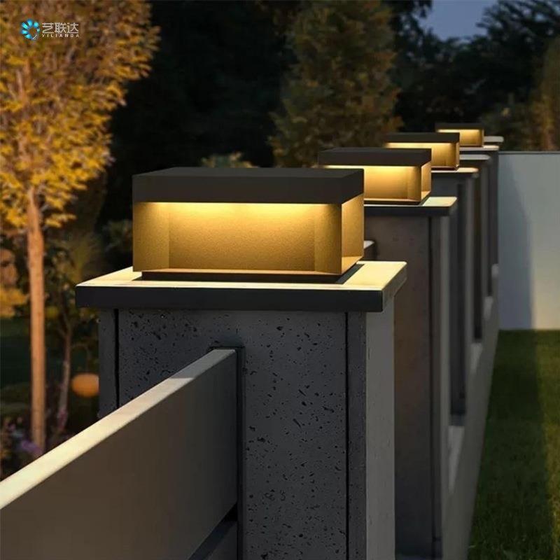 太阳能柱头灯户外防水庭院灯柱子灯别墅围墙大门口柱顶灯接电款