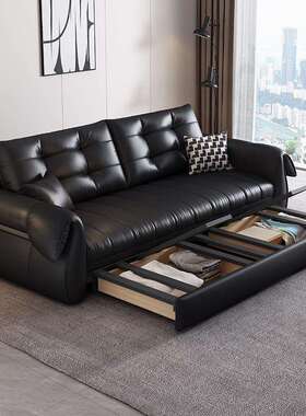 办公室折叠沙发床复古小户型客厅家用储物两用沙发意式极简多功能