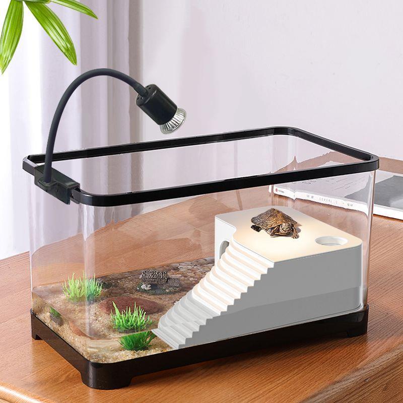 造景乌龟缸带晒台过滤龟缸巴西草龟专用寄居蟹饲养缸水族箱