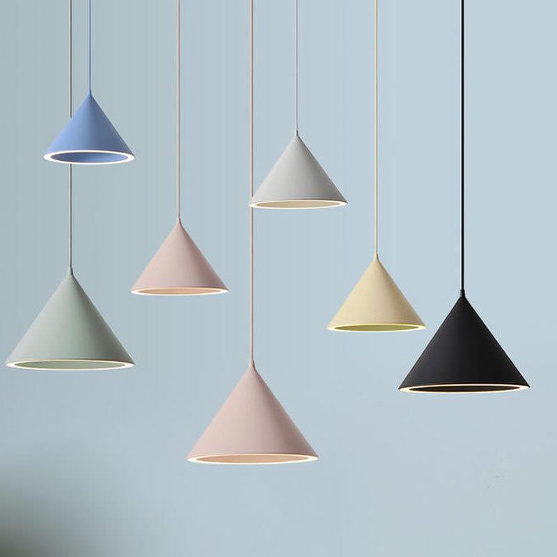 后现代简约饭厅吧台光环马卡龙床头创意灯具北欧餐厅单头led吊灯