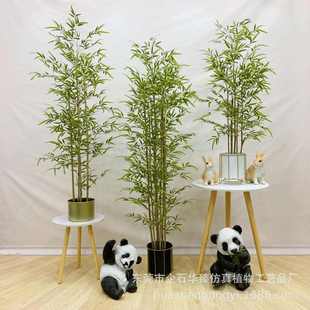 竹新批发盆景中式隔断植物盆景仿真绿竹子装饰细水盆栽禅意植玄关