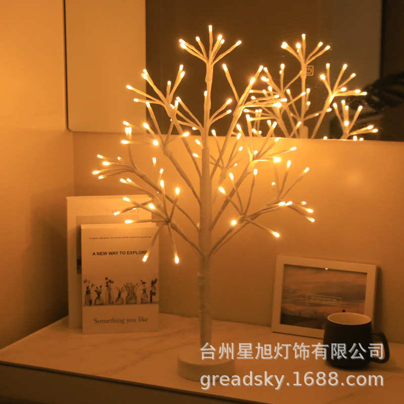 智能LED灯串厂家直销树灯led圣诞节派对布置白桦树装饰灯彩灯批发