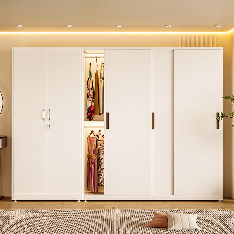 铁艺衣柜家用卧室推拉门衣橱简约钢制金属铁皮儿童不锈钢储物新品