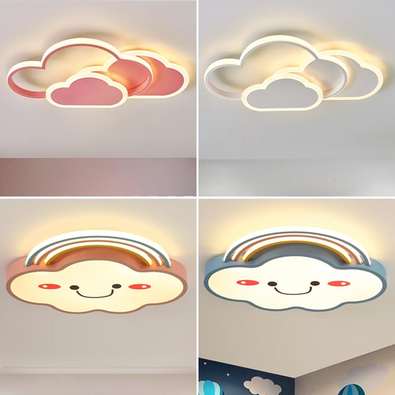 护眼LED儿童房灯全光谱室内卧室吸顶灯网红云朵灯男女孩房间遥控