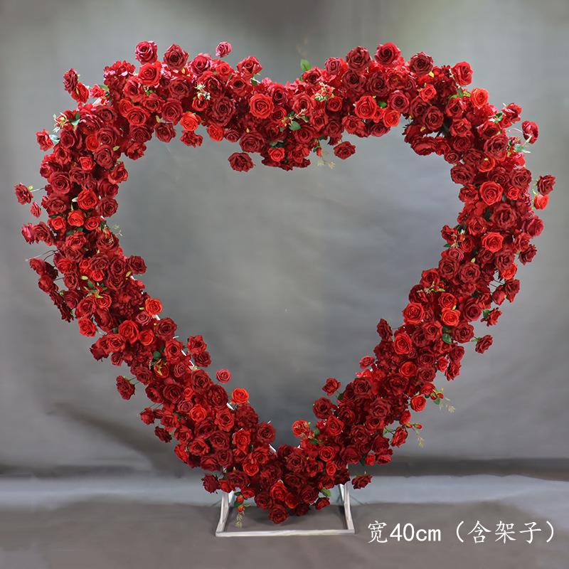 新款婚庆道具外贸心形架子花艺背景舞台求婚架子橱窗展厅花婚礼
