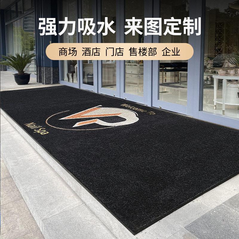 门口耐脏地毯尼龙吸水进门防滑脚垫商用酒店黑色地垫入户除尘门垫